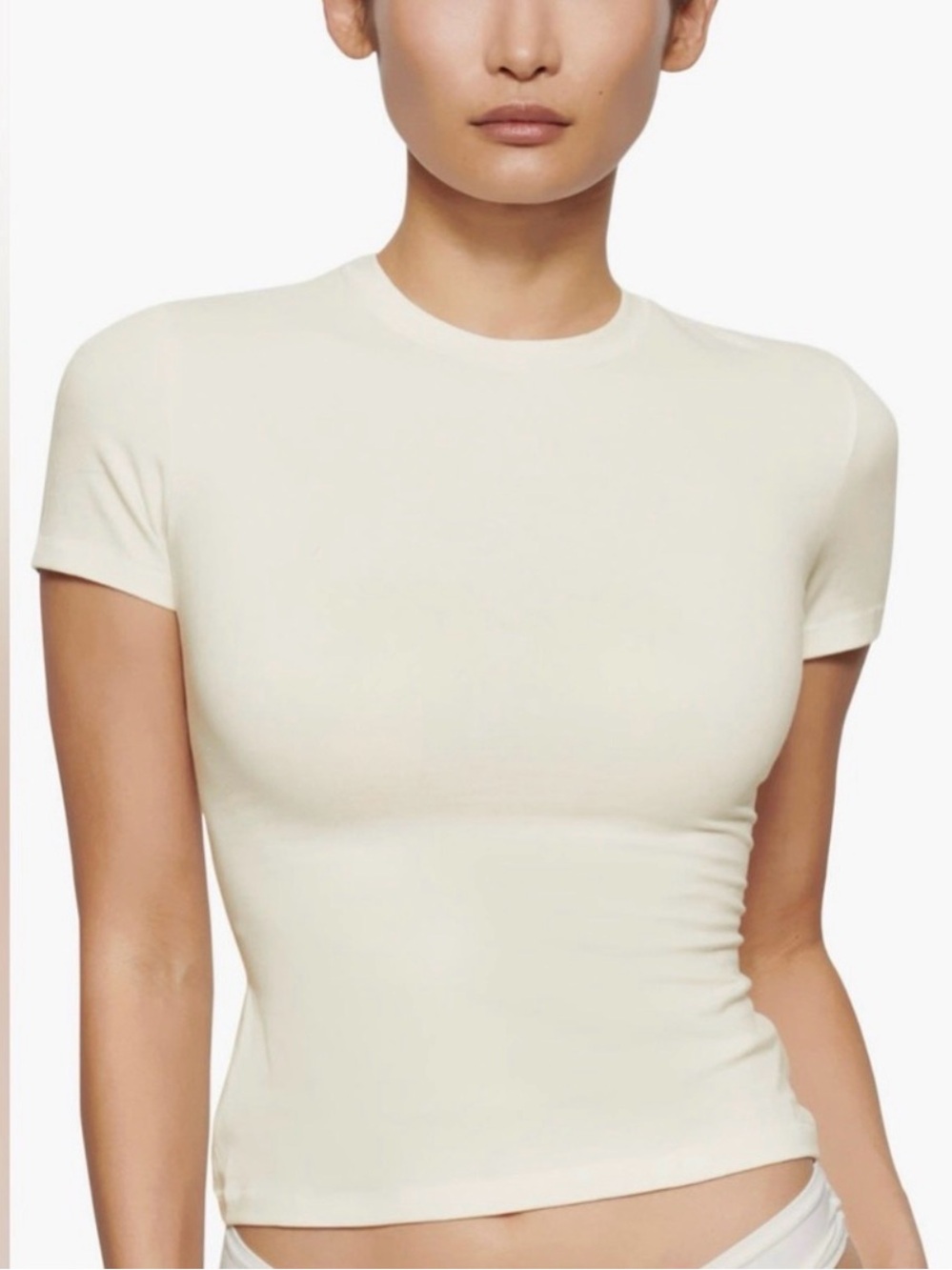 Skims cotton jersey t-shirt - bone XS